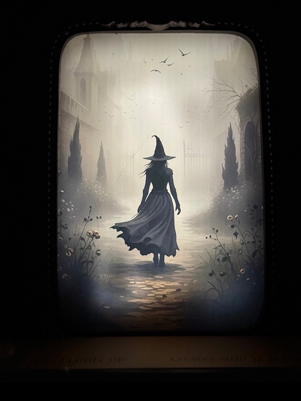 NIB Christian Siriano LED Lighted Mirror Witch Silhouette Halloween Decor 2026